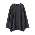 Elegant, Casual Knit Sweater with Wide Cut and Detailed Sleeves