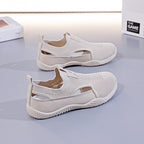 Women's Breathable Sports Sneakers with Elastic Knit Design and Non-Slip Sole