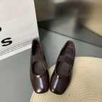 Women's Ballet Flats with Elastic Strap and Elegant Design