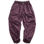 Women's Cargo Pants with Elastic Waistband and Multifunctional Pockets