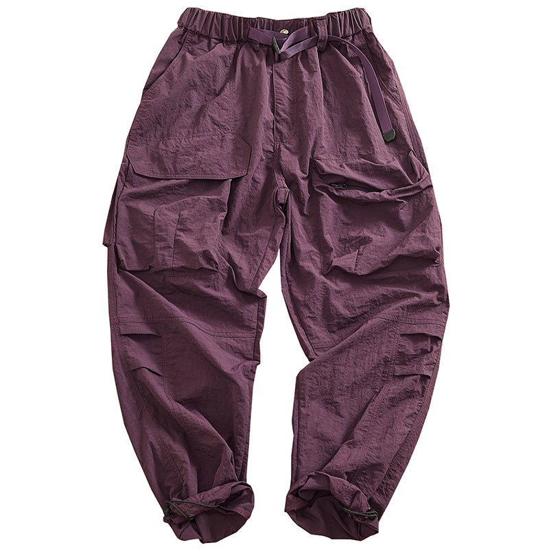 Women's Cargo Pants with Elastic Waistband and Multifunctional Pockets
