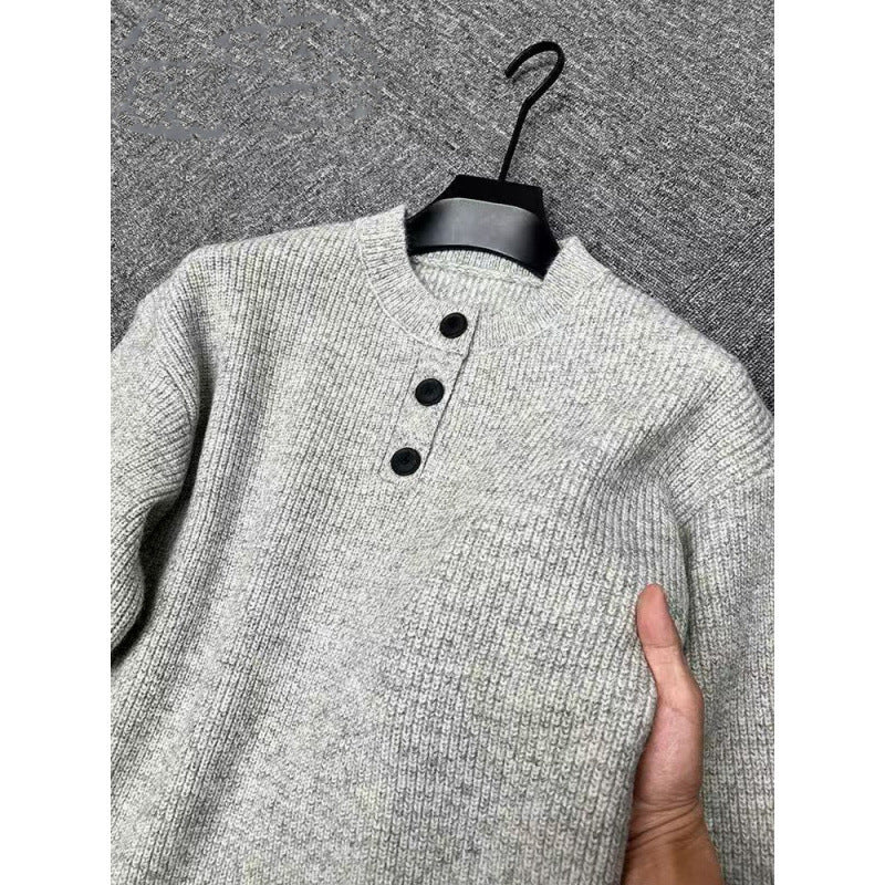 Women's Fine Knit Sweater with Button Details