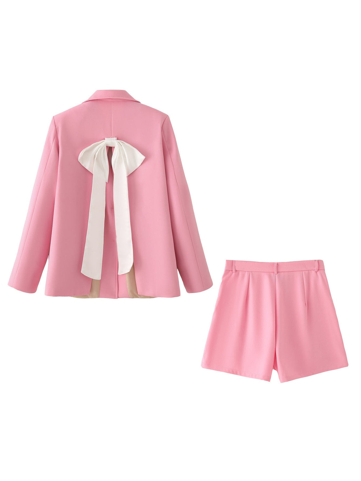 Women's Blazer and Shorts Set with Pockets