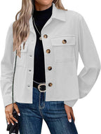 Women's Corduroy Jacket with Practical Chest Pockets