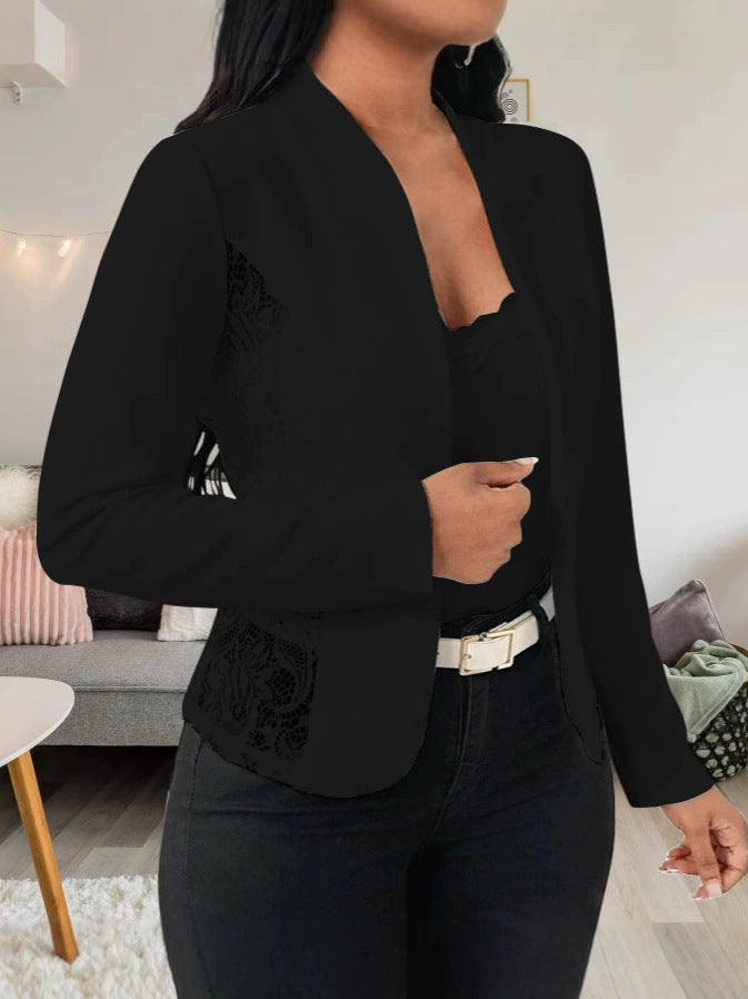 Elegant Women's Blazer Jacket with Lace and Modern Cut