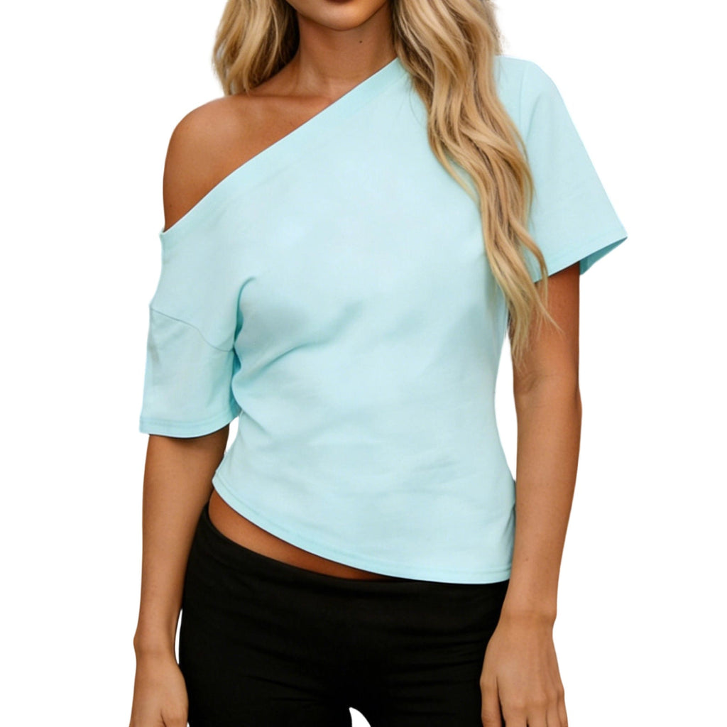 Women's Asymmetrical Off-the-Shoulder Short Sleeve Top