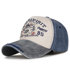 Men's Vintage-Inspired Wolf Graphic Baseball Cap