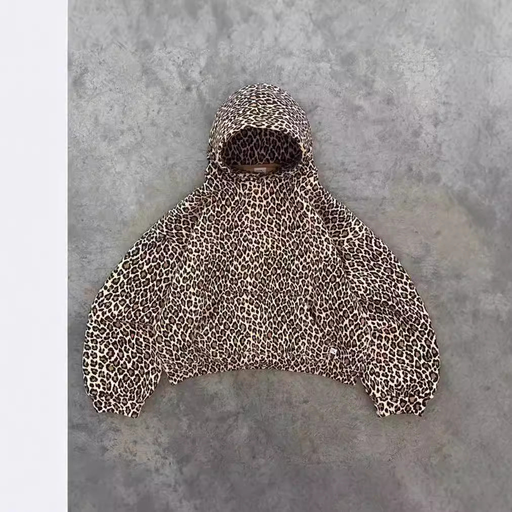 Women's Casual Leopard Print Lounge Set with Hoodie and Jogging Pants