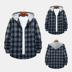 Women's Plaid Cotton Shirt with Hood