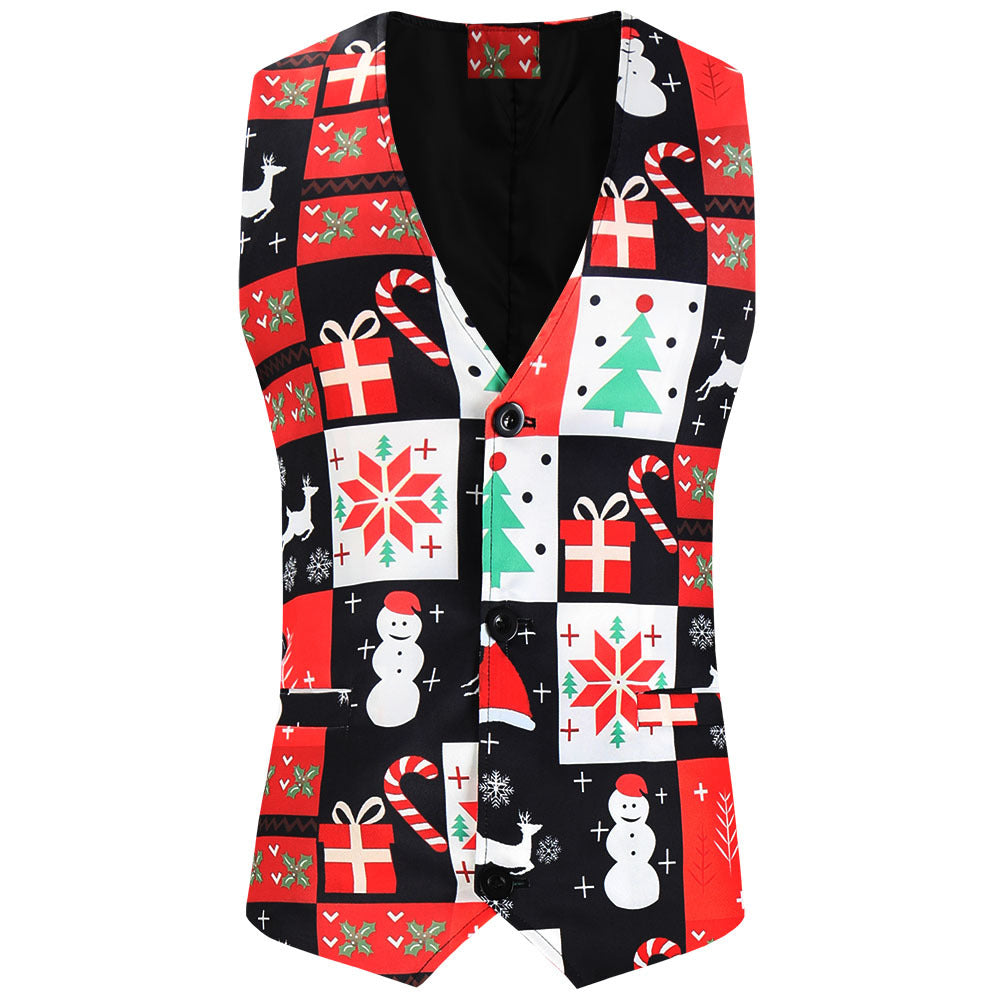 Festive Suit Set with Holiday Pattern