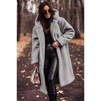 Women's Fluffy Teddy Coat with Hood and Button Detail