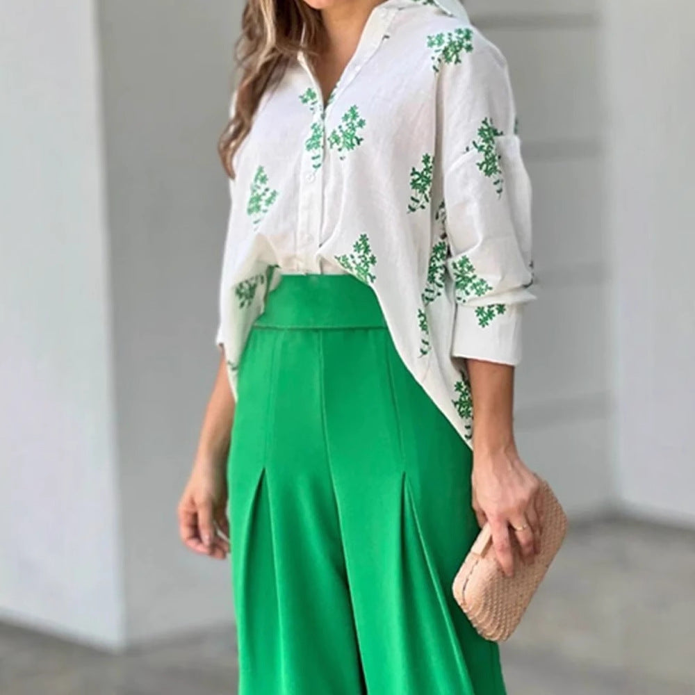 Women's High-Waist Palazzo Pants in Flowing Fabric