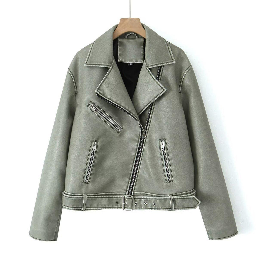 Women's Vintage-Style Biker Jacket