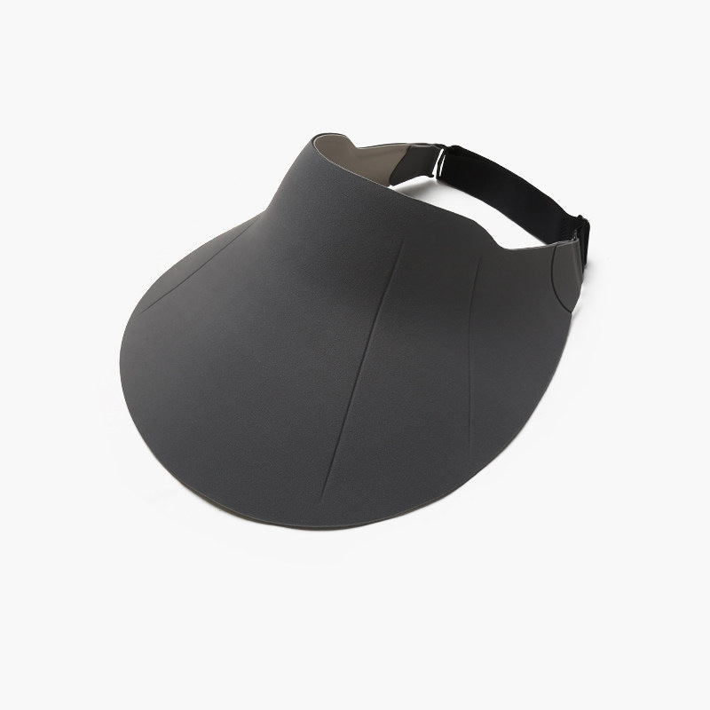 Oversized Curved-Brim Sun Visor with Adjustable Elastic Back Strap