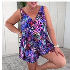 Casual Women's Jumpsuit with Colorful Animal Print