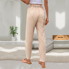 Women's Casual Pants with Elegant Waist Belt