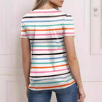 Women's Striped Short-Sleeve Casual Shirt