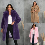 Women's Luxurious Faux Fur Coat with Elegant Cut