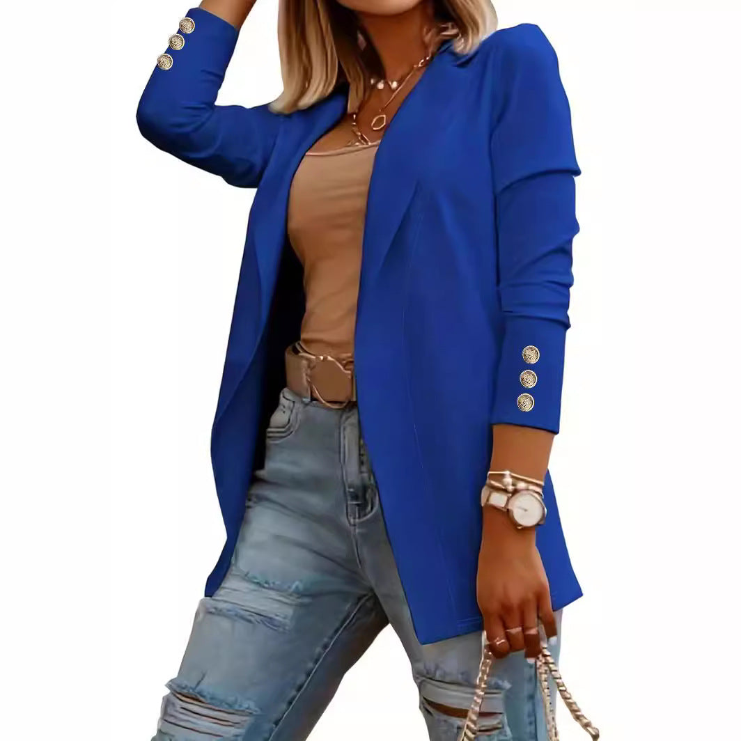 Elegant Blazer with Glamorous Buttons and Tailored Fit