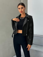 Women's Cropped Biker Jacket