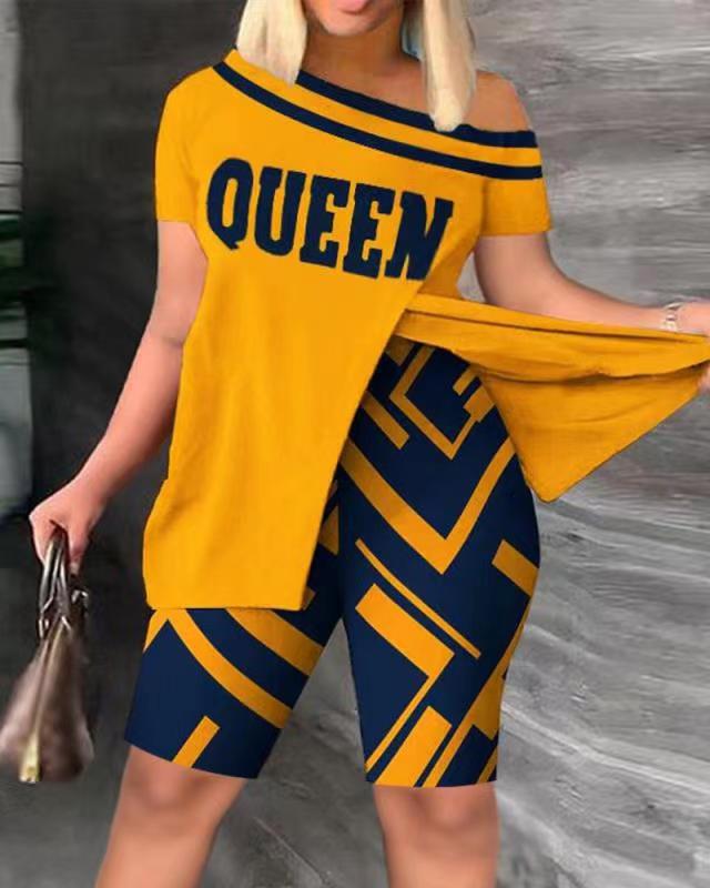Women's Fashionable Asymmetrical Top with Shorts