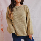Women's Chunky Knit Sweater with Wide Cut and Casual Sleeves