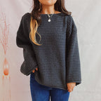 Women's Chunky Knit Sweater with Wide Cut and Casual Sleeves
