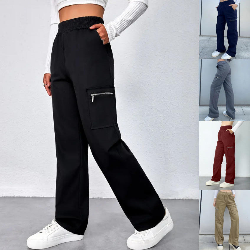 Women's Comfortable Cargo Pants with Elastic Waistband