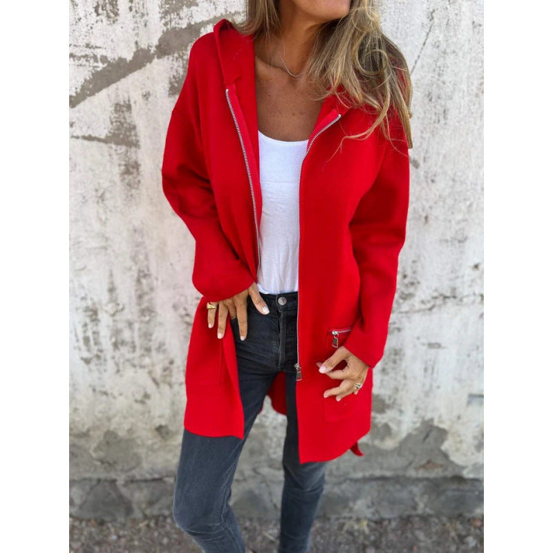 Elegant Women's Jacket with Zipper and Pockets