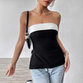 Women's Bandeau Top with Elegant Color Block Design