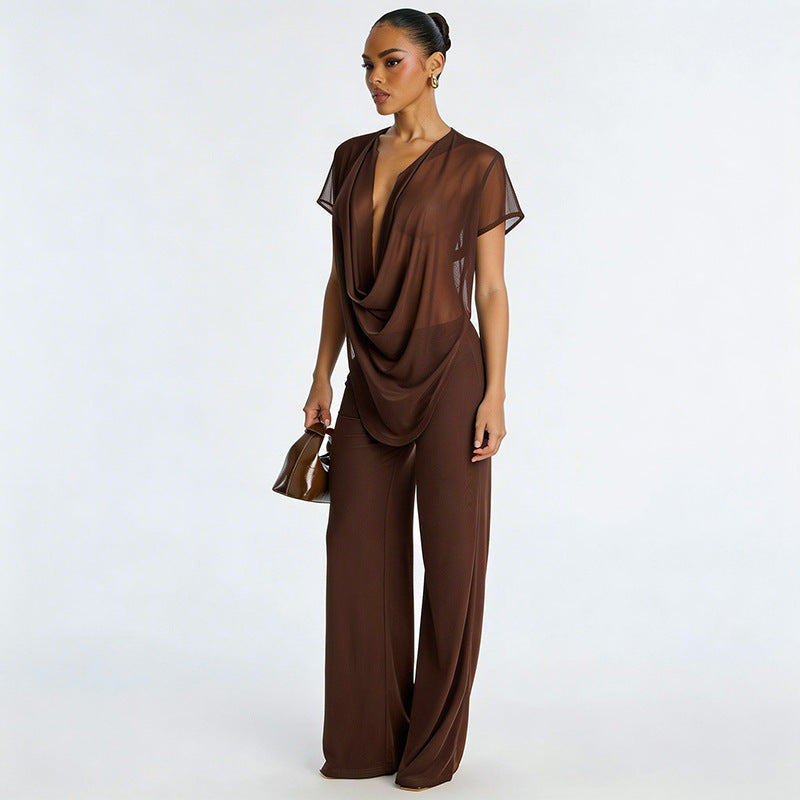 Women's Elegant Oversized Outfit in Flowy Fabric