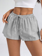 Women's Striped Lounge Pants with Adjustable Drawstring