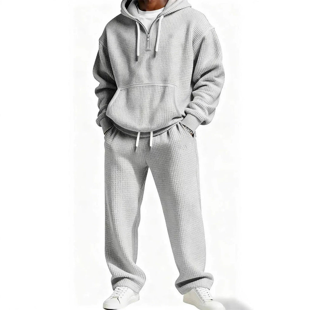 Men's Trendy Hoodie with Practical Zipper and Comfortable Jogging Pants