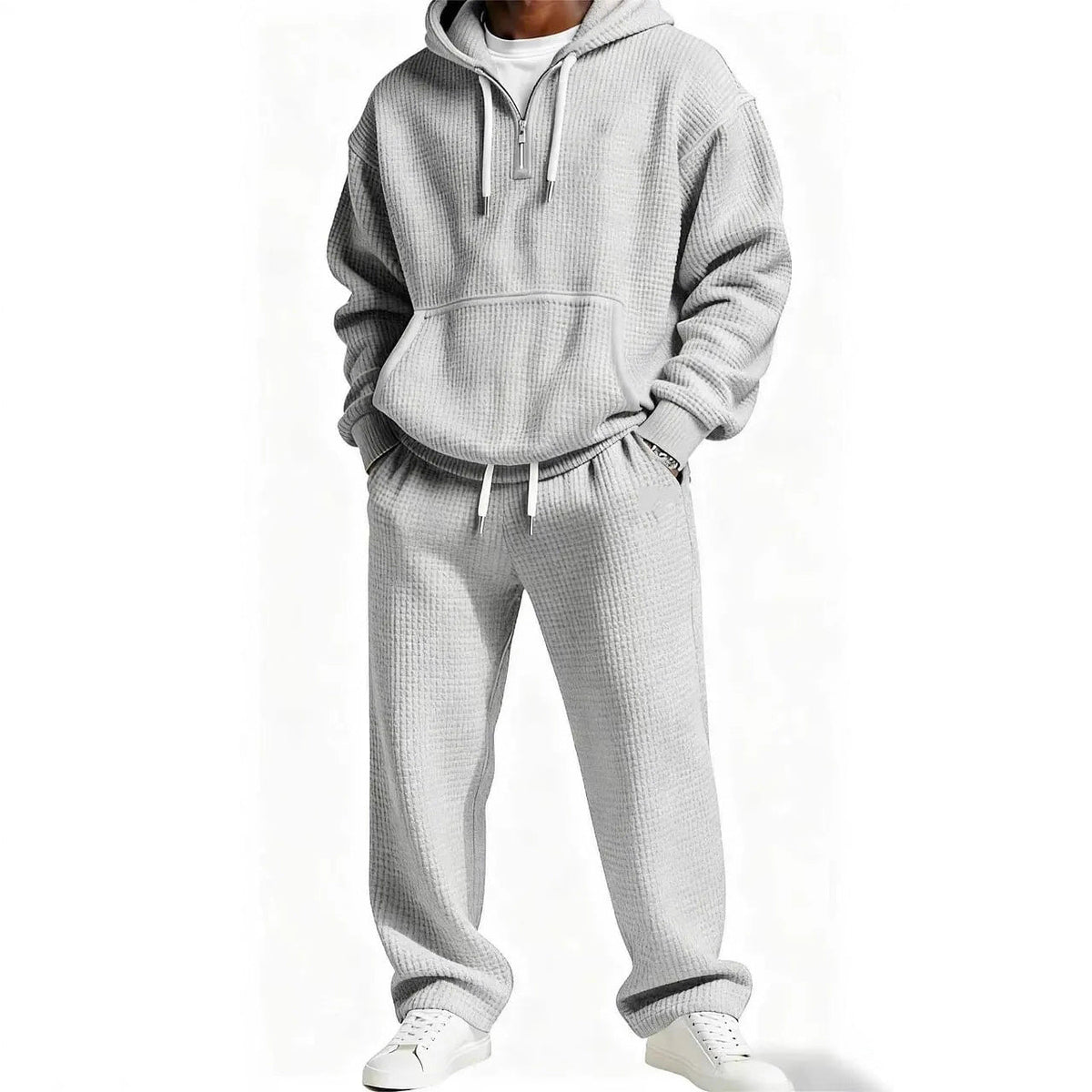 Men's Trendy Hoodie with Practical Zipper and Comfortable Jogging Pants