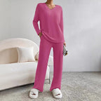 Women's Comfortable and Stylish Ribbed Lounge Set
