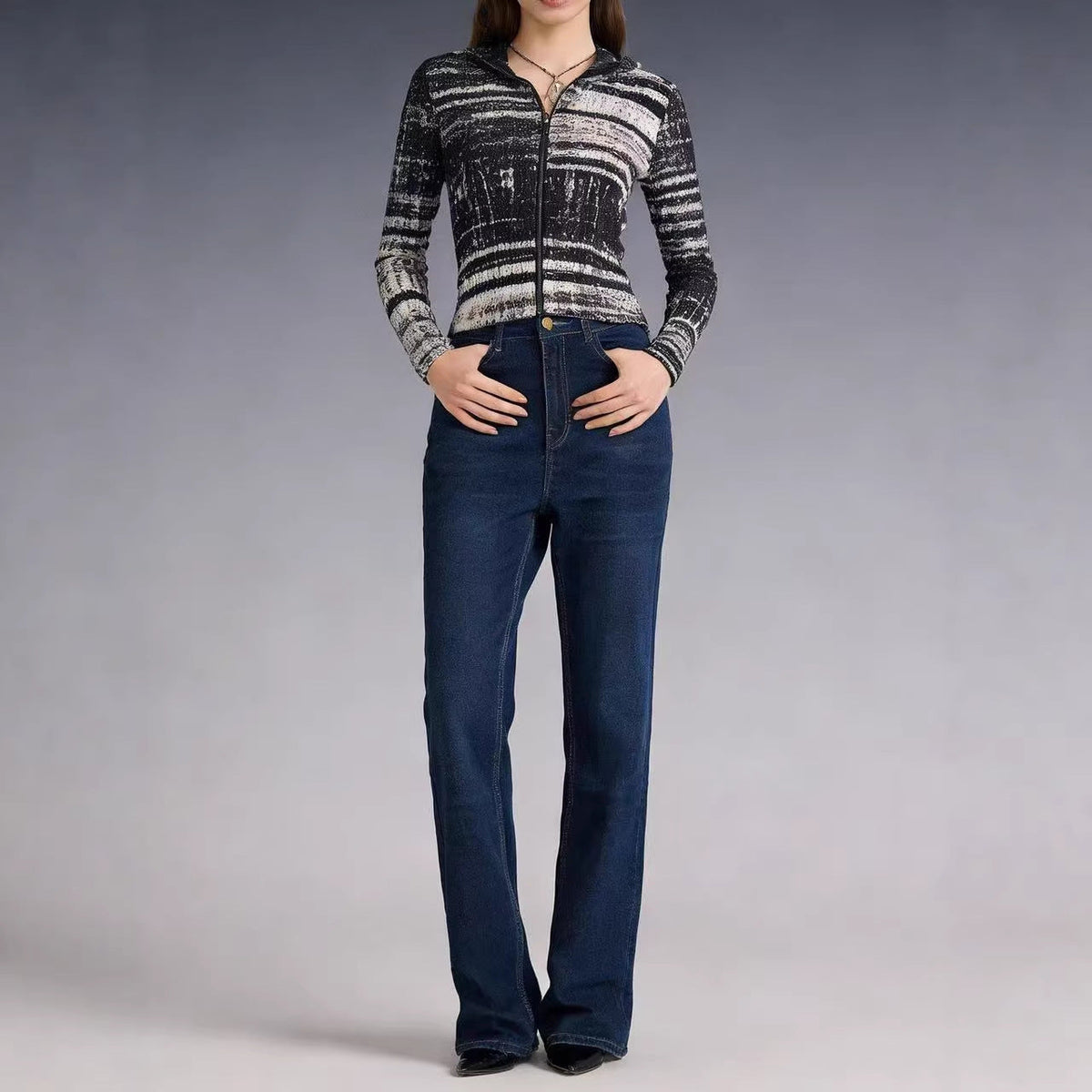 Women's High-Waisted Flared Jeans