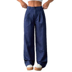 Women's Elegant Wide-Leg Striped Trousers