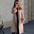 Elegant Warm Coat with Faux Fur Details
