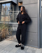 Women's Fleece Jogging Suit with High Collar