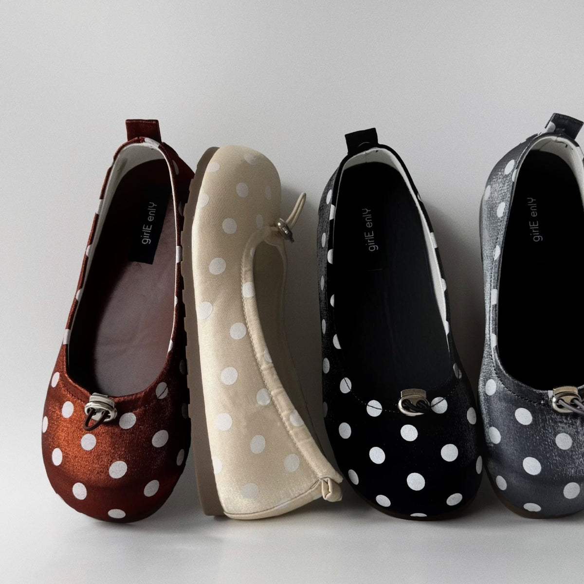 Women's Polka Dot Ballet Flats with Cushioned Footbed