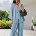 Elegant Kimono Jacket with Wide Sleeves and Loose Fit