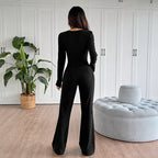 Women's Elegant Overall with Fashionable Cut and Decorative Lace-Up Details
