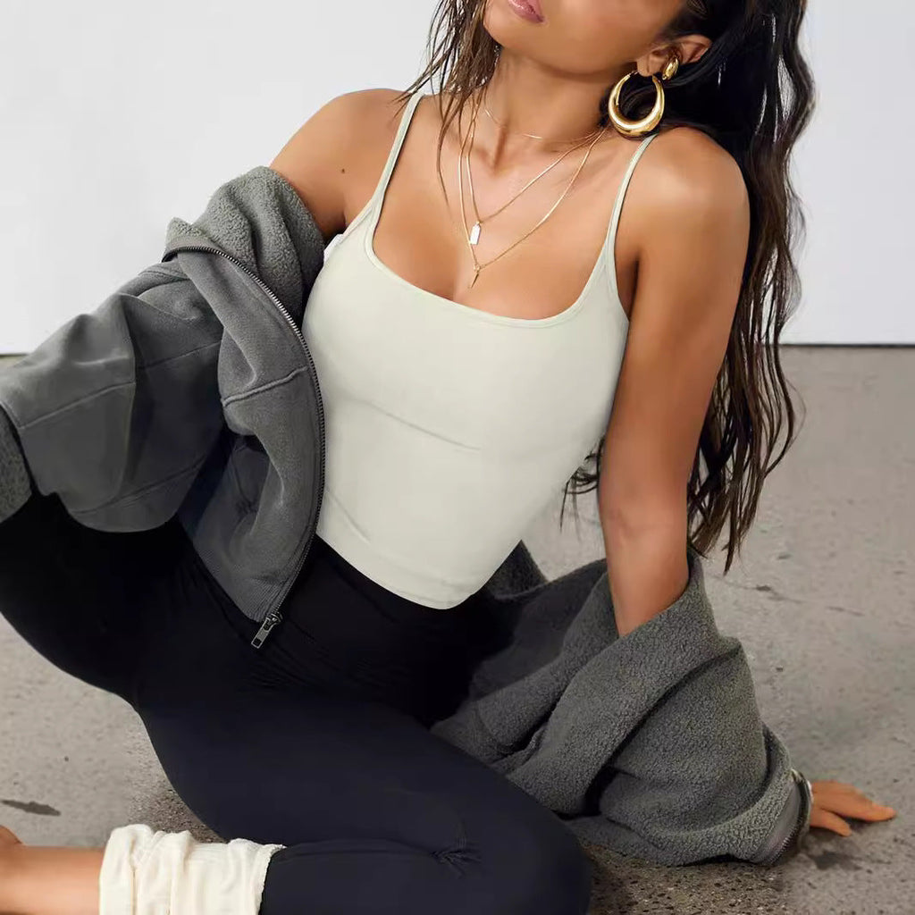 Sleeveless Ribbed Tank Top with Ruching
