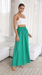 Women's Maxi Skirt with Elastic Waistband and Pockets