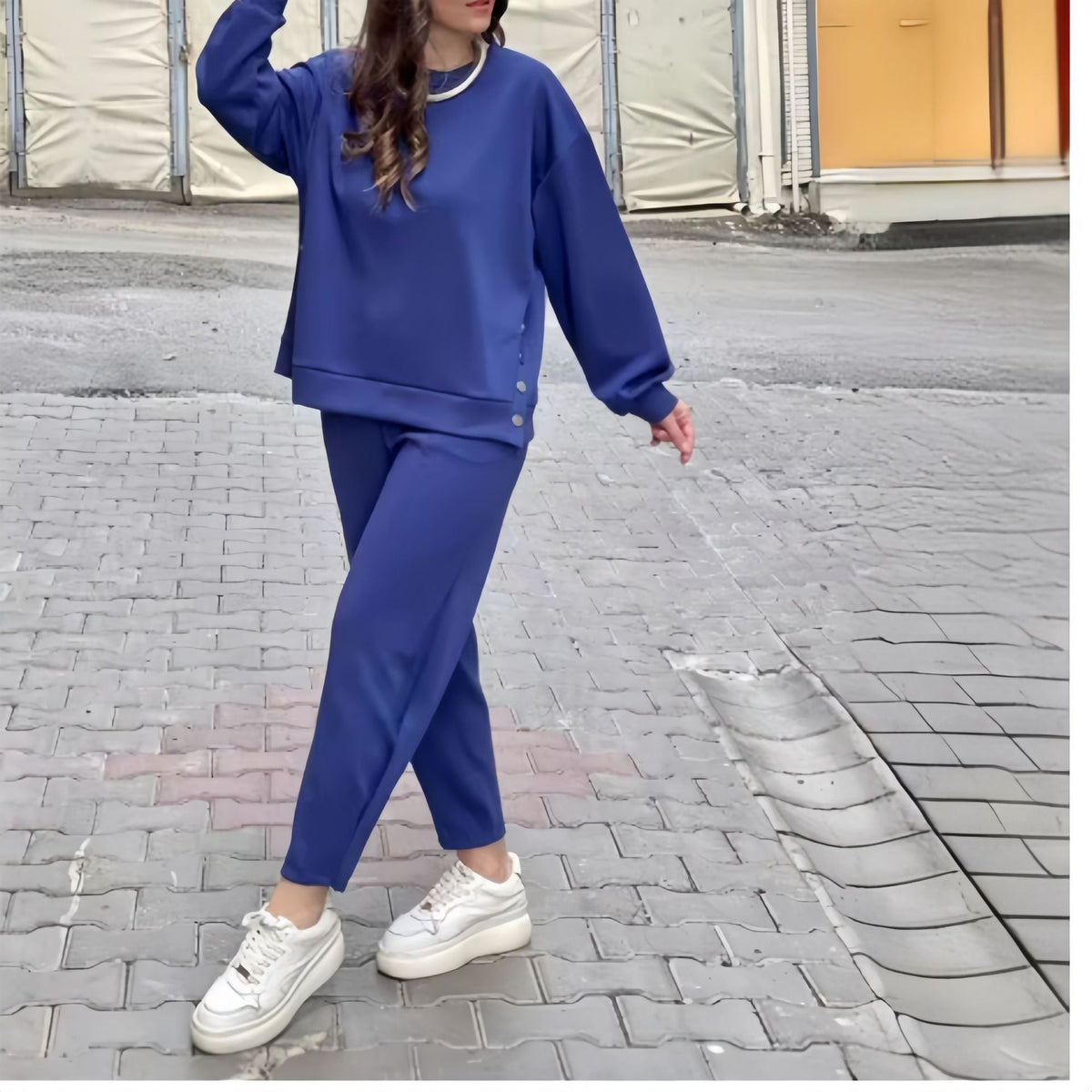 Casual Sport Ensemble with Decorative Buttons