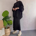 Casual Sweat Set with Wide Cut and Pockets