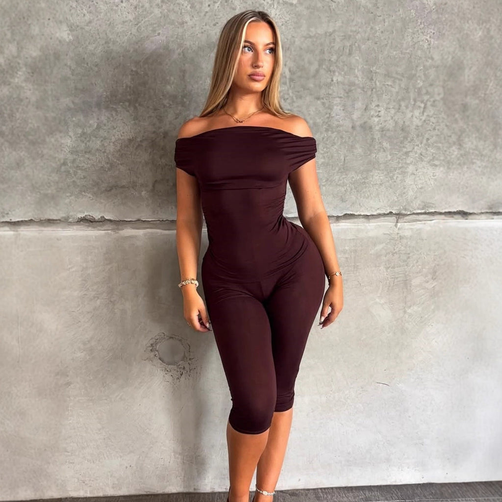 Elegant Women's Off-Shoulder Jumpsuit with Ruching