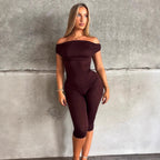 Elegant Women's Off-Shoulder Jumpsuit with Ruching