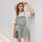 Women's Striped Jumpsuit with Adjustable Waist