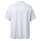 Women's Short-Sleeve Shirt with Modern Stand-Up Collar